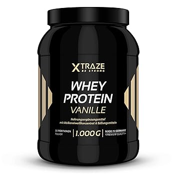 Whey Protein Pulver 1kg für Eiweiß-Shakes 1000g Molkenprotein-Konzentrat + Isolat mit BCAA - Qualität aus Deutschland - ohne 