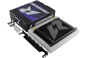 Aluminum AN10 Trust Engine Oil cooler + Mounting Bracket Kit (15Row, Black)