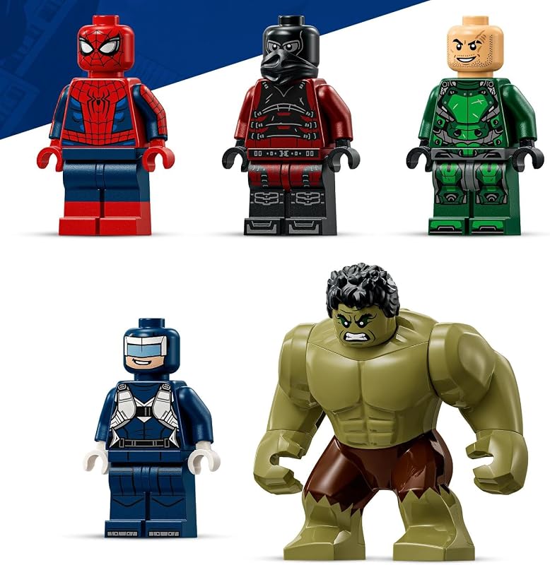 ǀ Marvel L’Affrontement Légendaire Entre Spider-Man et Hulk - Jouet Interactif Super-Héros - Immeuble à 4 étages, Figurine & 5 Minifigurines Dont Scorpion - Cadeau pour Garçon 8 Ans ou Fan 76350