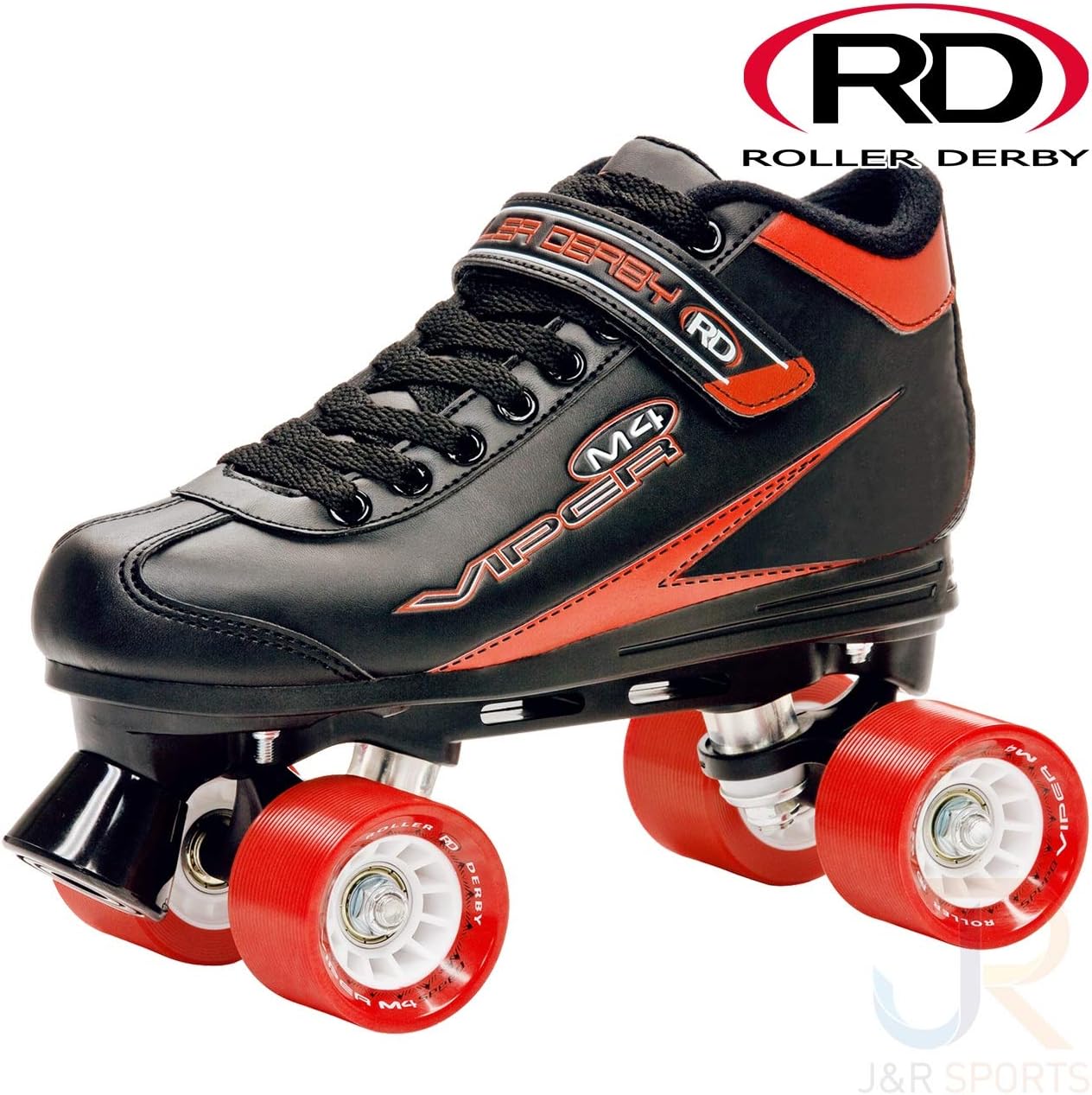 Roller Derby Viper M4 Black Red Speed Quad Skates