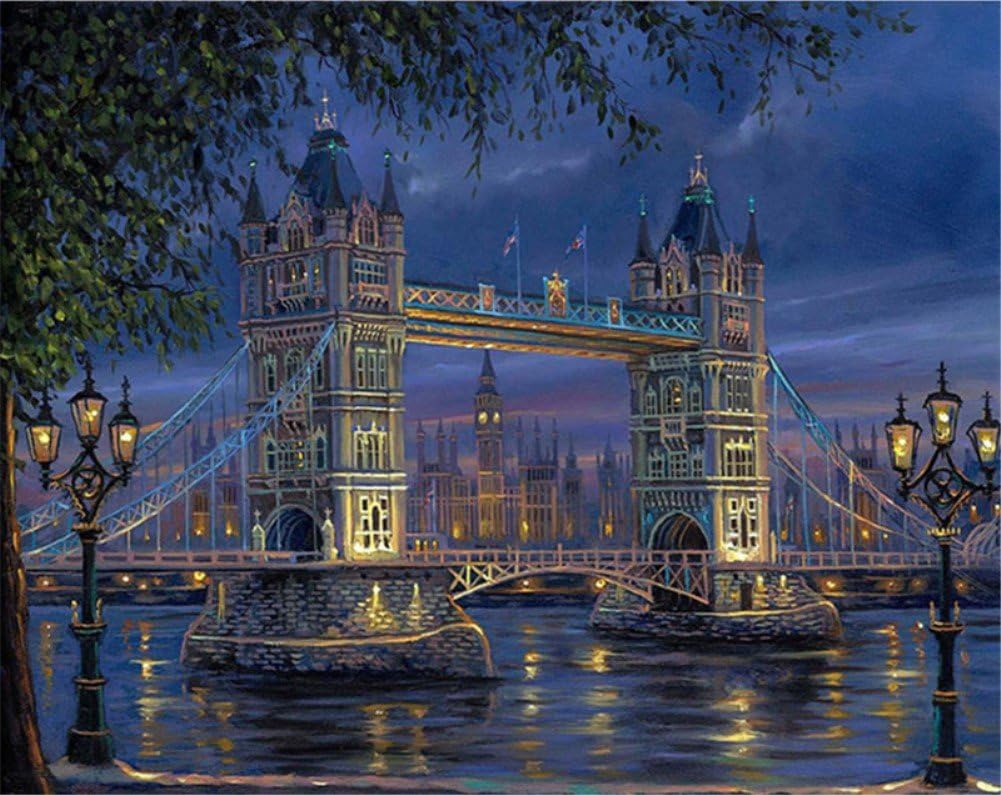 ABEUTY DIY Paint by Numbers for Adults Beginner (Frameless Canvas, Bridge)