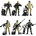 Baimiby Army Men Toy Soldiers , 6 Pcs Army Men Action Figure for Boy 4-7, US Army Men and SWAT Team Toy with Military Weapons Accessories for Toddler Boy