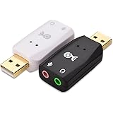 Cable Matters (2-Pack) USB to Stereo Audio Adapter for Windows and Mac