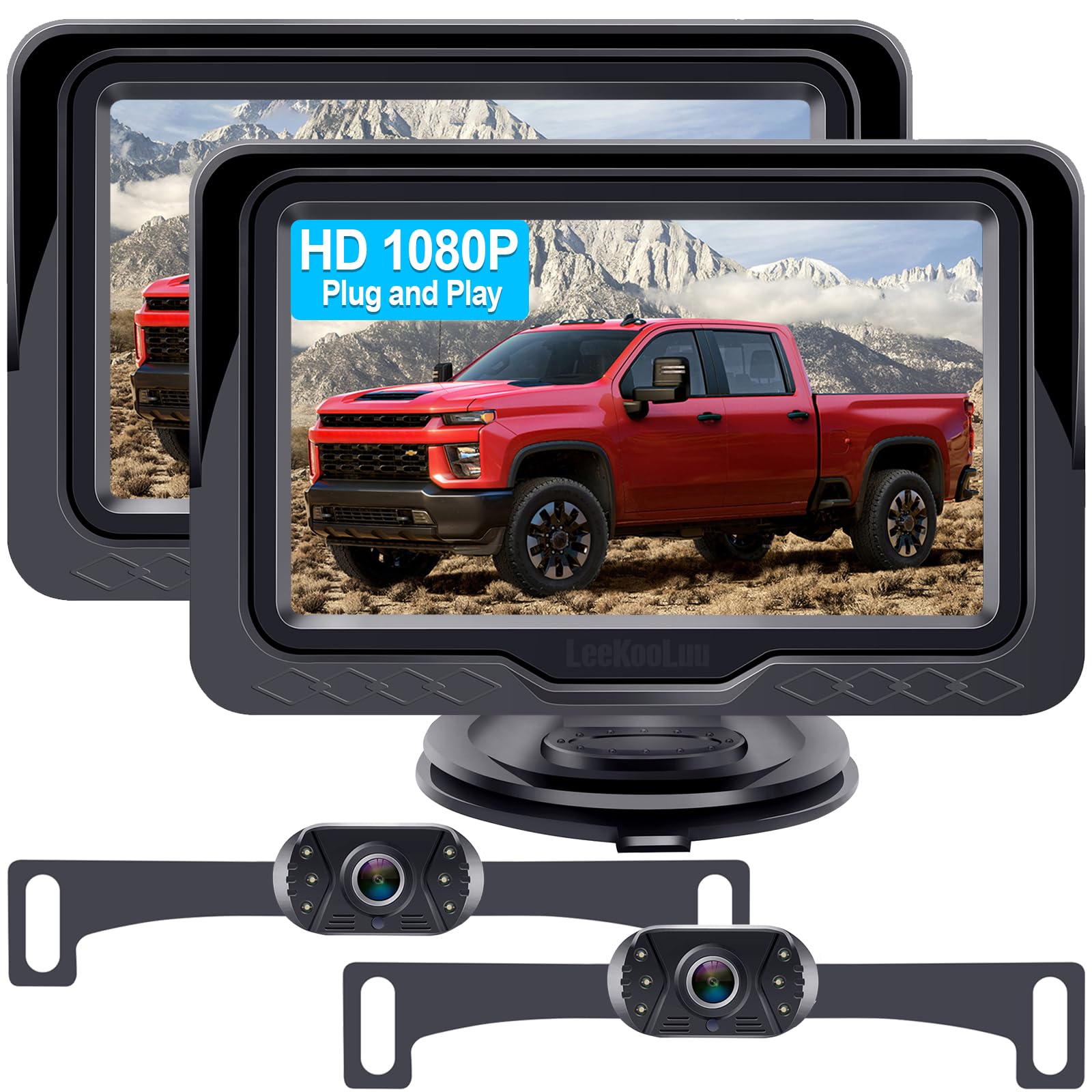 Backup Camera Ease Install for 2 Cars - 2-Pack Plug & Play