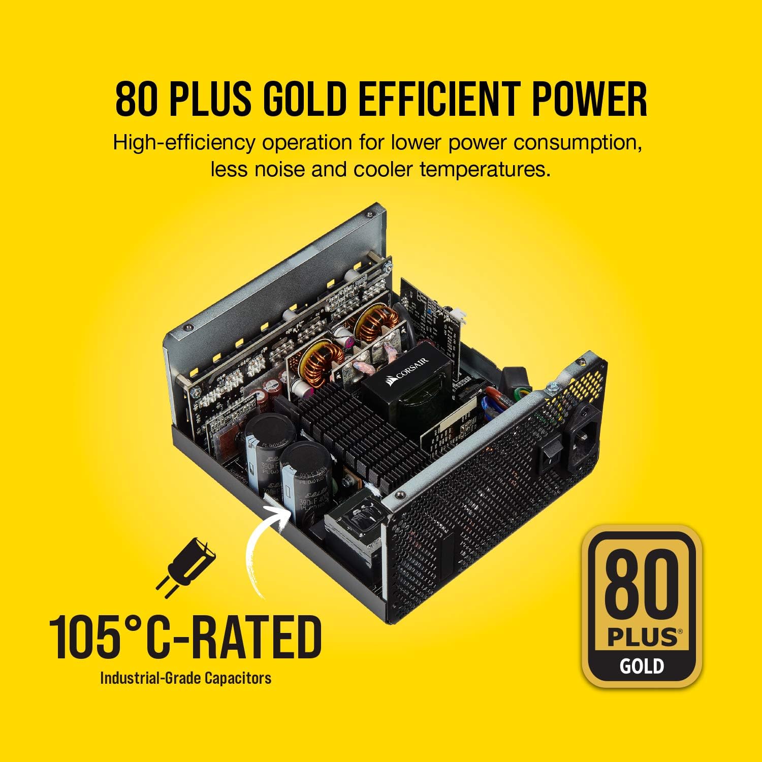 Amazon Com Corsair Rm Series Rm650 650 Watt 80 Gold Certified Fully Modular Power Supply Modern Standby Cp Na Computers Accessories