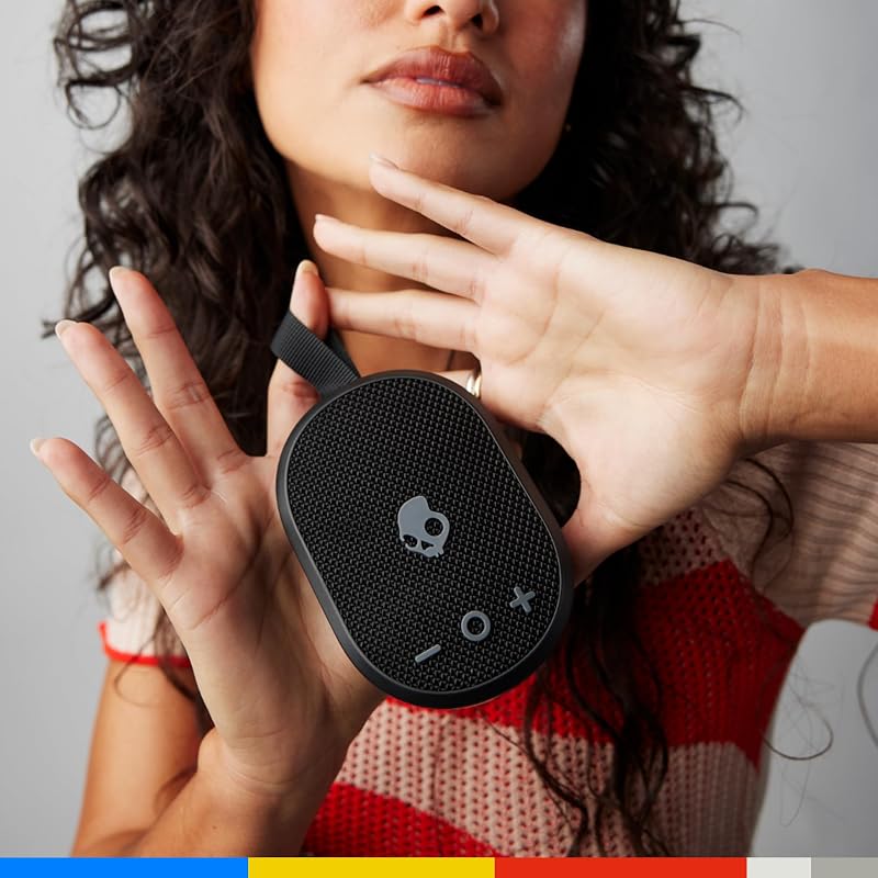 Ounce Wireless Enceinte Bluetooth Portable, Étanchéité IPX7, 16 Heures d’Autonomie, Stéréo True Wireless, Sangle Intégrée pour Les Déplacements et Une Utilisation en Extérieur - Noir
