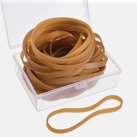60 Pieces Rubber Bands 100 mm by 5 mm with Storage Box for Office Home