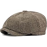 keearce Fashion Men’s Classic Herringbone Hat Newsboy Flat Cap Gatsby Ivy Cabbie