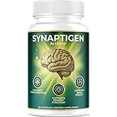 Synaptigen Capsules - Synaptigen Brain and Memory Pills Daily Support Focus All Natural Premium Advanced Formula Cognitive Function for Overall Health & Wellness, 60 Capsules for 1 Month