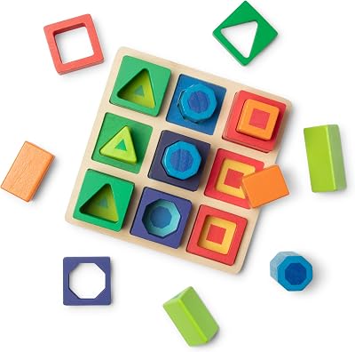 Melissa & Doug Shape Sequence Wooden Sorting Set Educational Toy