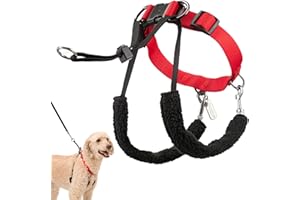 Sporn Original Training Halter, No Pull Dog Harness for Large Dogs with Red Padded Sherpa Sleeves, Breathable Dog Harness No Pull, Provides to All Large Sized Breeds