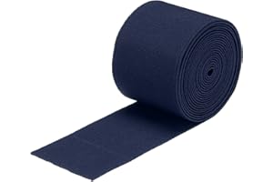 MECCANIXITY Elastic Bands for Sewing Double Side 5cm(2") 3 Yard/8ft Navy Blue Elastic Band Knit High Elasticity for Wigs, Waistband, Pants