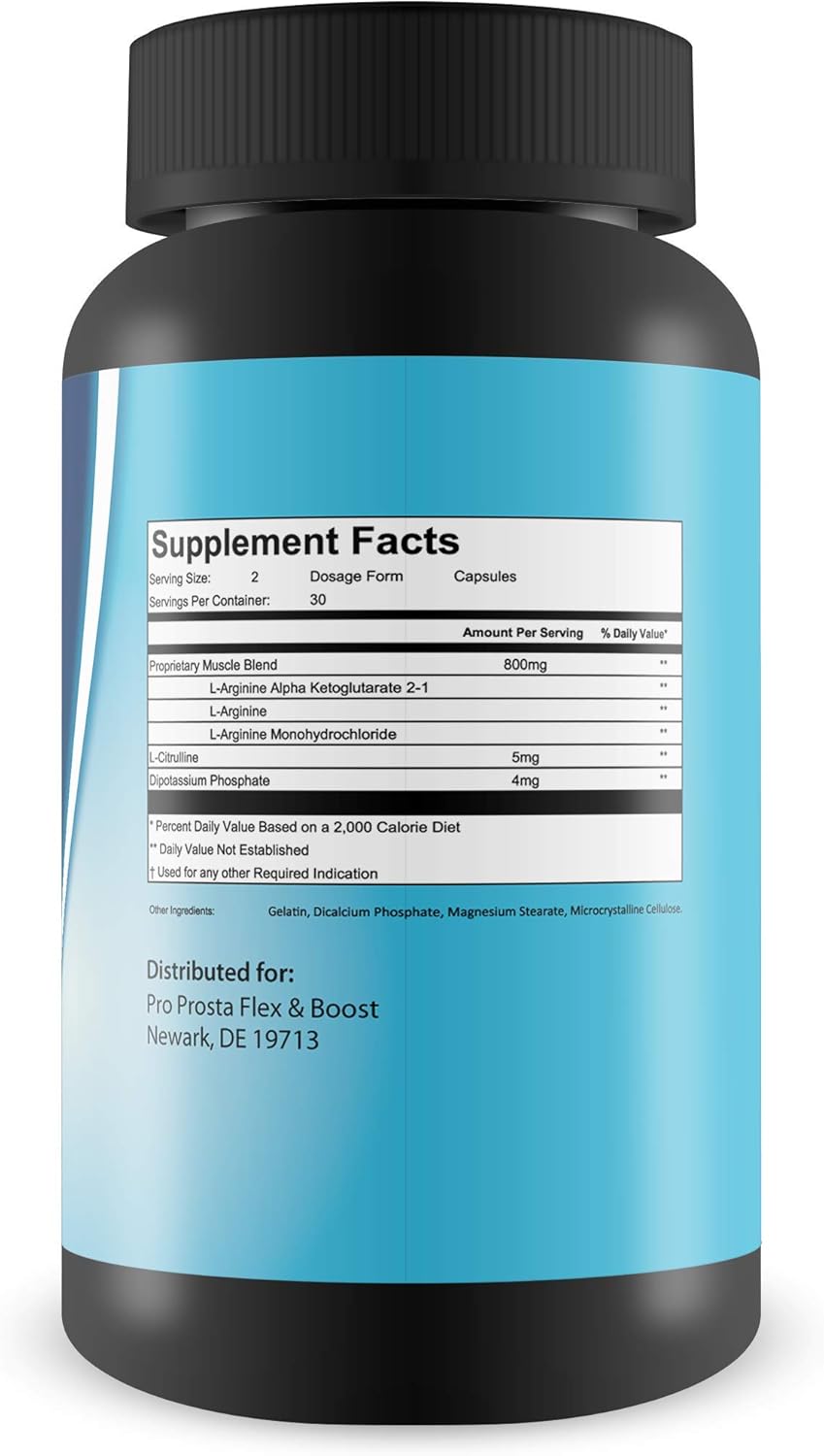 Prosta Flex Boost - Blood Flow Male Boost - Made with Our Purest Most Potent L-Arginine - Our Best Nitric Oxide Supplements for Men Blood Flow and Improved Nutrient Delivery: Health & Personal Care