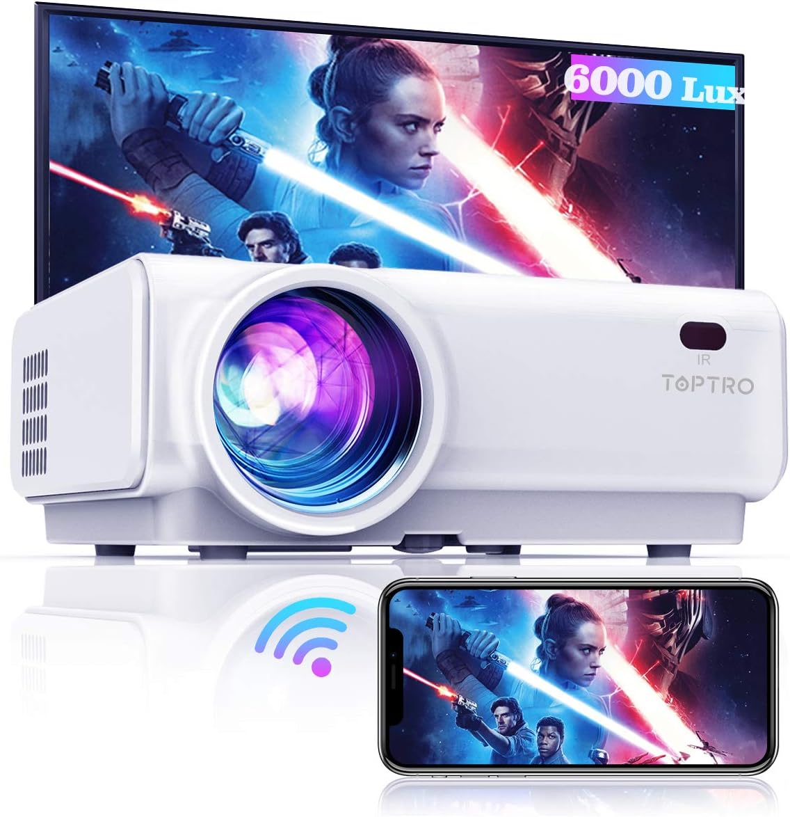 TOPTRO Mini WiFi Bluetooth Projector,Upgraded 6000 Amazon.co.uk