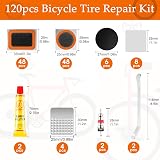 Bohoray 120Pcs Bike Puncture Repair Kit Self-Adhesive Patches Tyre Patches view 2