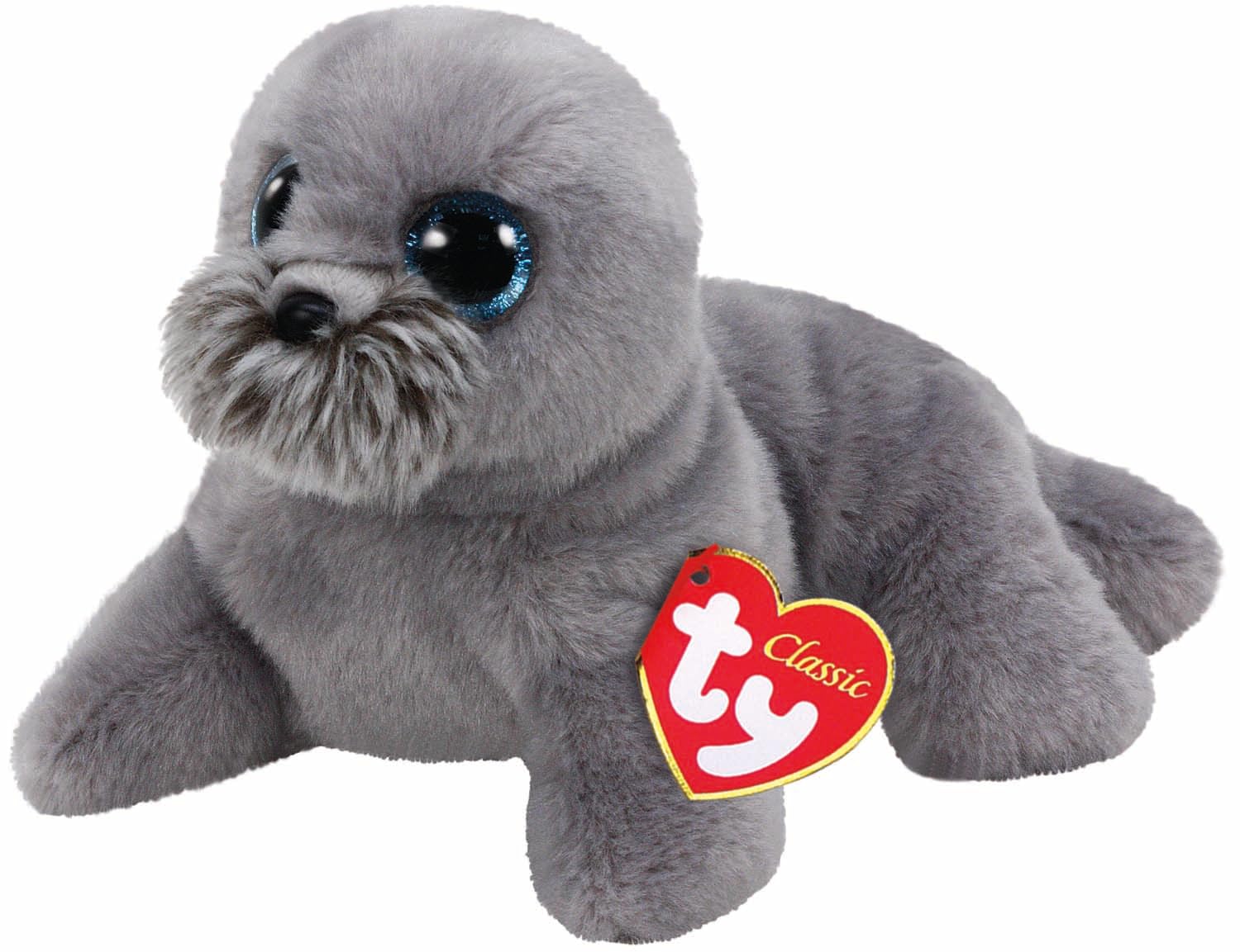 Ty Wiggy Sea Lion Peluche, Gris, Mediano