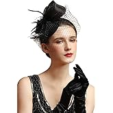 Comott Fascinators Hat Feather Headband Women's Fascinators Tea Party Headwear with Clip Derby Hat for Girls and Women