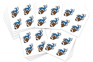 FashionTats Sport Spirit Temporary Tattoos | 100 Tattoos | MADE IN THE USA | Skin Safe | Removable (Blue Football)
