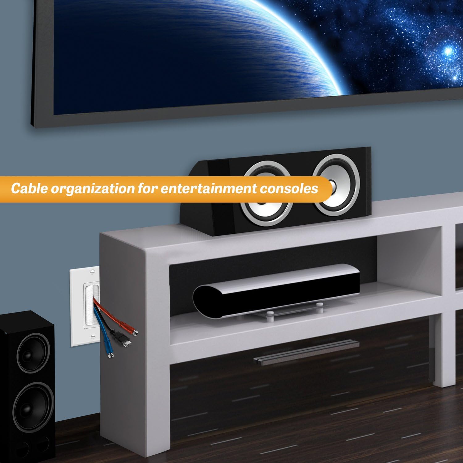TOPGREENER Bristled Brush Wall Plate Multimedia Pass-Through Insert with Decorator Wall Plate for Low Voltage Cables, Size 1-Gang 4.50" x 2.75", Polycarbonate Thermoplastic, TG8891-6PCS, White 6 Pack: Home Audio & Theater