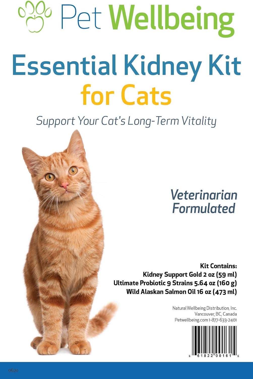 Pet Wellbeing - Essential Kidney Kit for Cats - Support Healthy Kidney Function & Long-Term Vitality in Felines - Rehmannia, Cordyceps, Astragalus, Dong Quai, Salmon Oil, Probiotics