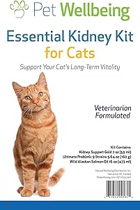 Pet Wellbeing - Essential Kidney Kit for Cats - Support Healthy Kidney Function & Long-Term Vitality in Felines - Rehmannia, Cordyceps, Astragalus, Dong Quai, Salmon Oil, Probiotics