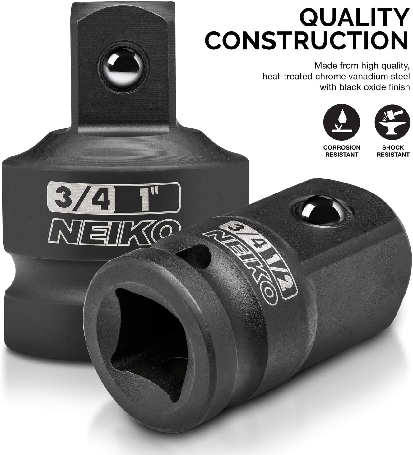 Neiko 30223A Impact Adapter and Reducer Set, 8 Piece | Cr-V | SAE - Socket Wrenches - 