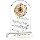 Gifts for Wife from Husband - Crystal Clock, Birthday, Wedding Anniversary Marriage Gifts Idea - to My Wife Clock Presents for Valentines Mother's Day (8.8'' Gift Boxed)