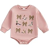 DSOKUHIB Newborn Baby Boy Girl Hunting Clothes Mallard Duck Bow Sweatshirt Romper Long Sleeve Bubble Romper Bodysuit Outfit