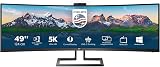 Philips 499P9H 49 Inch Curved SuperWide Monitor Dual QHD USB-C Dock KVM