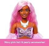 Barbie Deluxe Style Doll Barbiecore Outfit Pink Hair Glossy Dress Accessories view 4