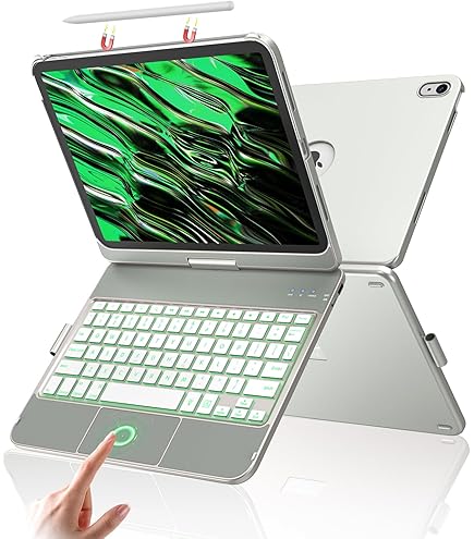 doqo voor iPad 10e 11e generatie hoesje met toetsenbord, 360