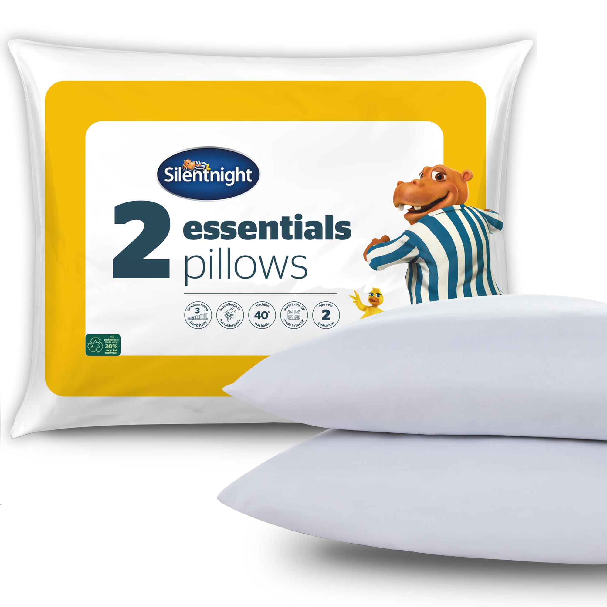 Silentnight Essentials Hollowfibre Pillow - 2 Pack