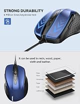 TECKNET USB Wired Mouse 6400 DPI 6-Button Ergonomic USB Plug and Play view 5