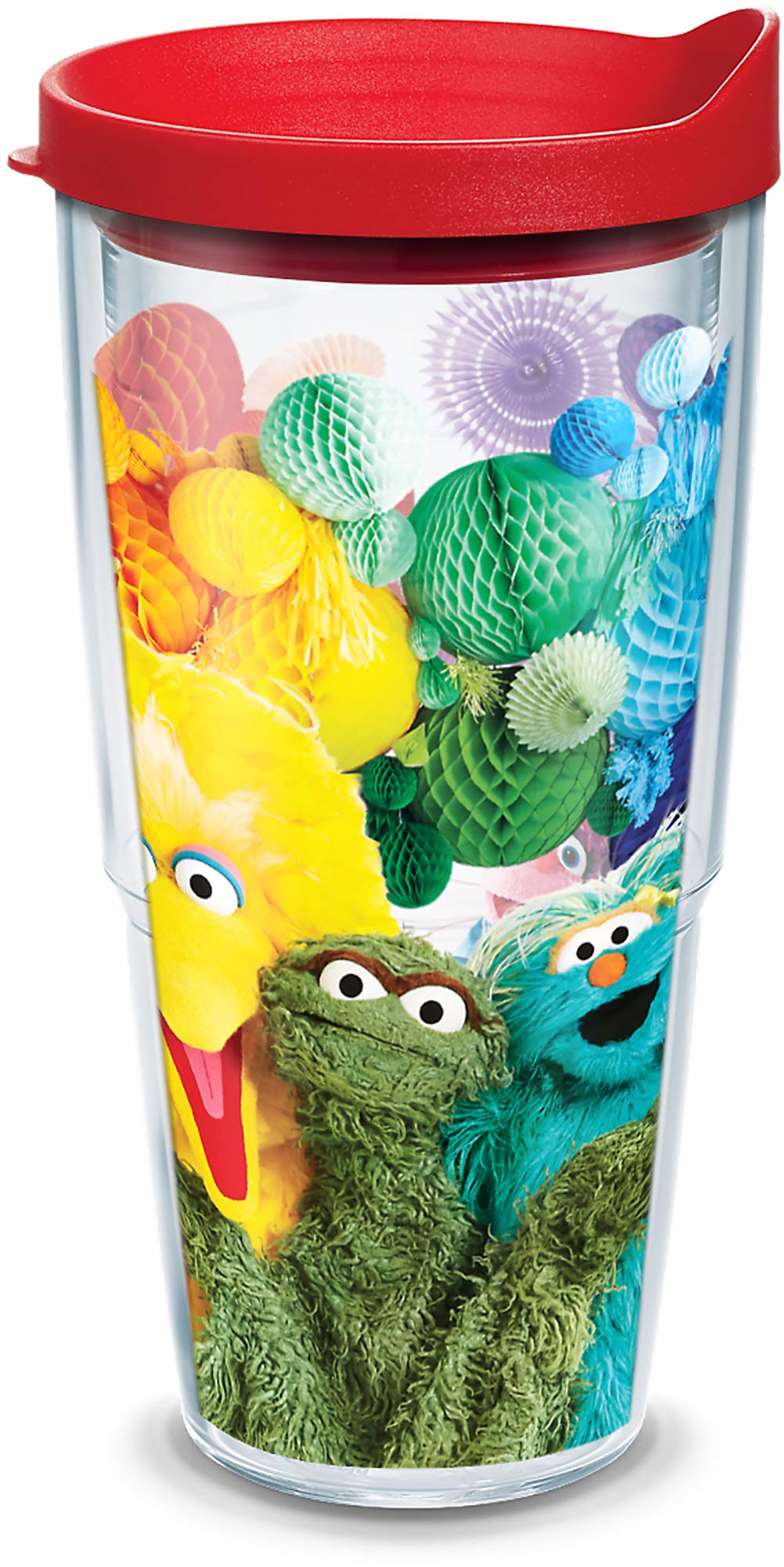 Tervis Sesame Street 50th Anniversary Party Made in USA Double Walled Insulated Tumbler Travel Cup Keeps Drinks Cold & Hot, 24oz, Classic