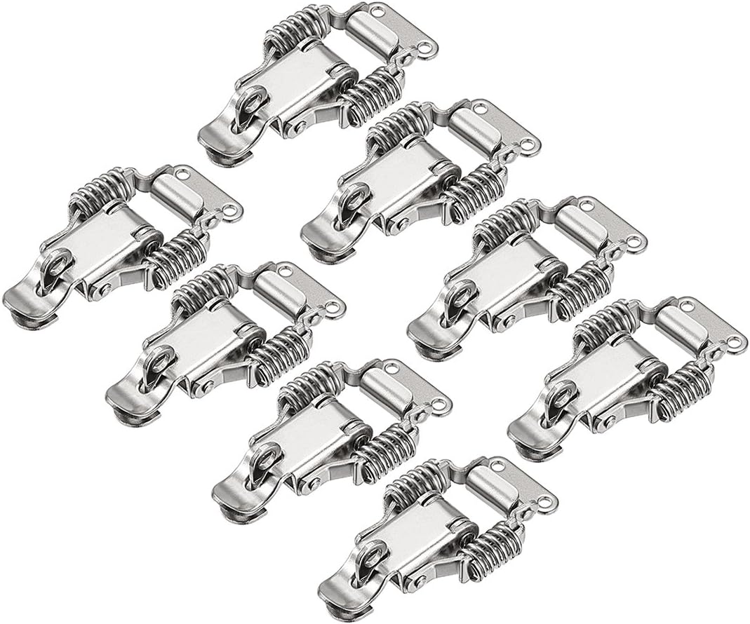 sourcing map DK012 Stainless Steel 304 Compression Spring Draw Toggle Latch Clamp, 66mm Long with Lock Hole, Pack of 8