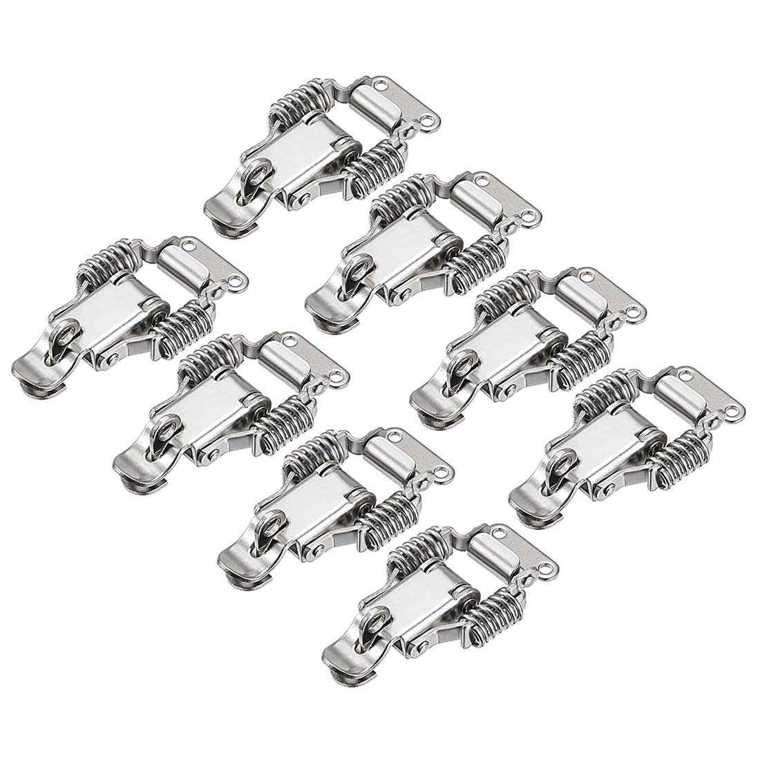 sourcing map DK012 Stainless Steel 304 Compression Spring Draw Toggle Latch Clamp, 66mm Long with Lock Hole, Pack of 8