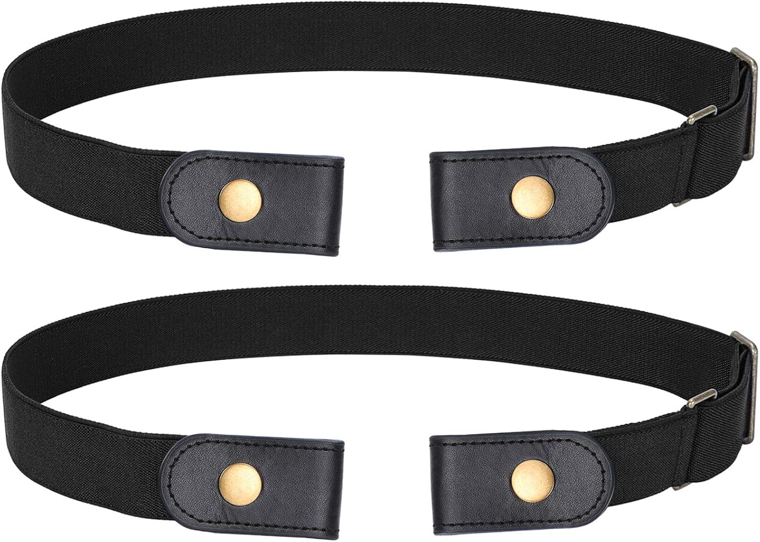 No Buckle Elastic Belt for Women, SANSTHS Buckle Free Invisible Stretch