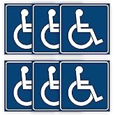 Handicap Signs - 6 pack, Stickers Decal Symbol 6x6 inch - ADA Compliant - Disable Wheelchair Sign, Disability Sticker, Premium Self-Adhesive Vinyl, Laminated, Indoor & Outdoor-UV Protected & Weatherproof
