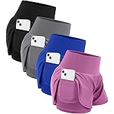 Coume 4 Pack Women's 2 in 1 Running Shorts with Pockets High Waist Lightweight Quick Dry Workout Athletic Shorts for Gym Yoga