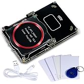 Proxmark3 RFID Card Reader Writer, Proxmark3 Easy V5.0 Memory IC ID M1 Card Copier Cloner, 512M RFID Card Decryptor Decoder with Integrated Antenna, LF HF Frequency 125Khz 13.56Mhz
