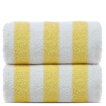 Towel Bazaar 100 Turkish Cotton Multipurpose Towels Large Bath Sheetbeach Towelbath Towel Eco Friendly Yellow Cabana 2 Pack