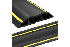 Floor Cable Cover, 6.5 Ft Floor Cord Protector 3 Channels Contains Cords, Cables and Wires, Perfect for Office, Home, Worksho