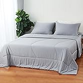 Bamboo Viscose All Season Comforter/Blanket - Ultra Soft & Breathable Comfort - Perfect Medium Weight for Snuggling Without Overheating - Enjoy Cozy Sleep All Night