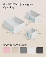 SONGMICS Drawer Organisers Set of 12 Foldable Fabric Storage Boxes Cloud White view 4