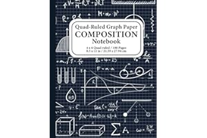 Quad-Ruled Graph Paper Composition Notebook: Large Squared Grid Paper Graphing Book | 8.5 x 11 in, 4 x 4 (4 Squares Per Inch 