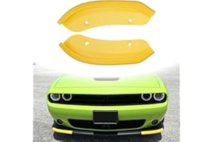 KETAI Front Lip Protector Compatible with 2008-2023 Dodge Challenger SRT Hellcat Front Bumper Lip Splitter Lower Lip Protection Guard Yellow (Pair)
