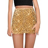 CharmWM Girls Sequin Skirt Kids Fashion High Waisted Sparkle Glitter Party Short Dress Mini Skirts 5-14 Years