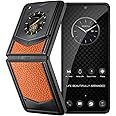 VERTU IRONFLIP Calf Skin Flip Cell Phone, Unlocked Android 5G Smartphone, Foldable Design, One-Hand Control, 50MP Camera, 12G+512G, Dual SIM, 6.9" 120Hz OLED, 65W Fast Charge (Dawning Orange)