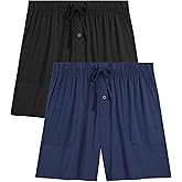 BAMBOO COOL Men's Pajama Pants Cooling Lounge Sleep Short Bottoms Soft Comfy Summer Pj Shorts Sleepwear Pajamas with Pockets