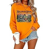 WFIAOUESS Halloween Sweatshirt for Women,Halloweentown Est 1998 Sweatshirt Spooky Season Fall Pullover Pumpkin Sweater